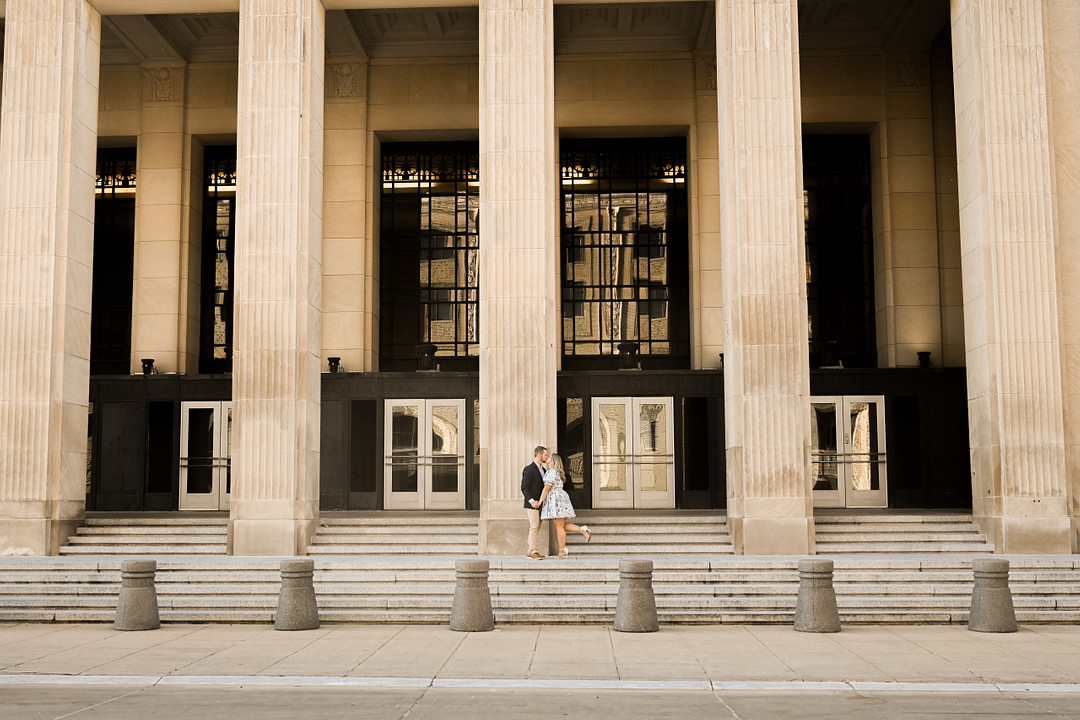 Kaitlyn and Miles's Downtown Engagement in Grand Rapids Brides