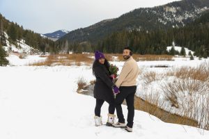 Jamie and Daniel's Surprise Winter Proposal at Big Cottonwood Canyon