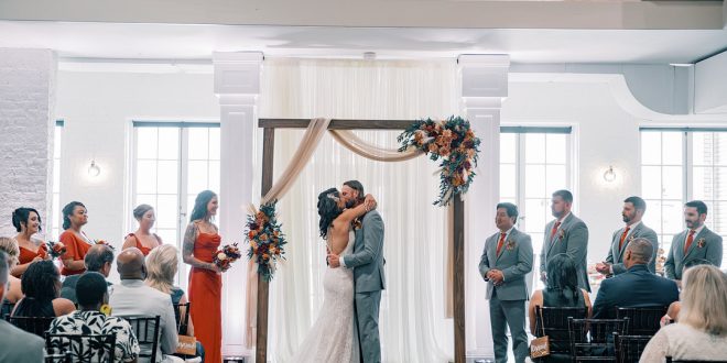 Sydney and James's DIY Boho-Themed Wedding at the Historic Post Office in Hampton