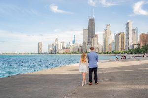 AJ and Tyler's Romantic Sailboat Engagement Session on Lake Michigan