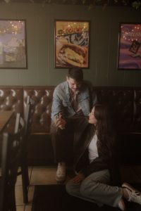 Madison and Devin's Eclectic Cafe Engagement