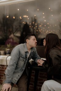 Madison and Devin's Eclectic Cafe Engagement