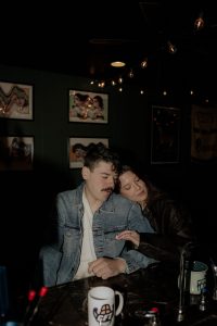 Madison and Devin's Eclectic Cafe Engagement