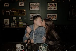 Madison and Devin's Eclectic Cafe Engagement