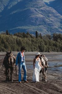 Ashton and Ben's Horseback Elopement and Western Styled Shoot in the Alaskan Mountains