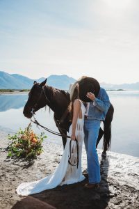 Ashton and Ben's Horseback Elopement and Western Styled Shoot in the Alaskan Mountains