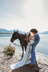 Ashton and Ben's Horseback Elopement and Western Styled Shoot in the Alaskan Mountains