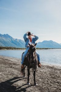 Ashton and Ben's Horseback Elopement and Western Styled Shoot in the Alaskan Mountains