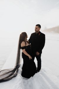 Jarad_Jarad_Roam to Wed, LLC_roamtowed-15_low Ivelize and Abdel's Gothic Elopement and Vow Renewal in the Alaskan Mountains