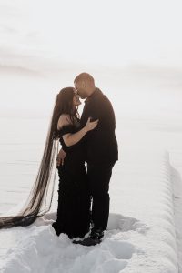 Jarad_Jarad_Roam to Wed, LLC_roamtowed-20_low Ivelize and Abdel's Gothic Elopement and Vow Renewal in the Alaskan Mountains