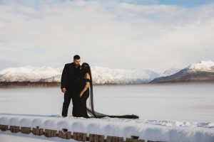 Jarad_Jarad_Roam to Wed, LLC_roamtowed-22_low Ivelize and Abdel's Gothic Elopement and Vow Renewal in the Alaskan Mountains