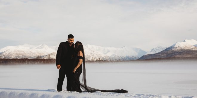 Ivelize and Abdel's Gothic Elopement and Vow Renewal in the Alaskan Mountains
