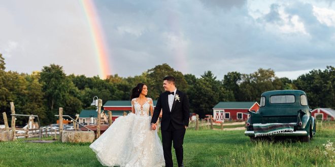 Erica and Frank’s Stunning Farm Wedding with Horses and a Magical Rainbow
