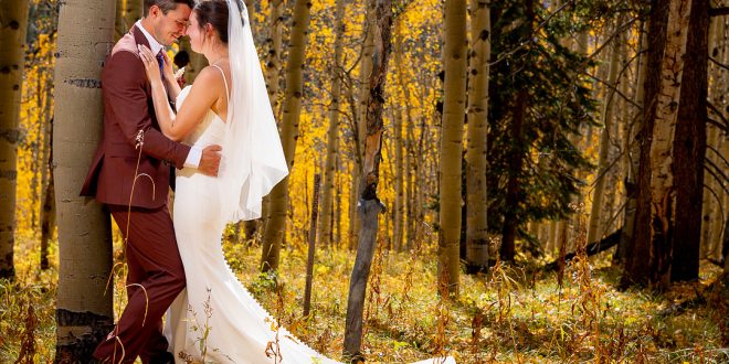 Rebecca and Sam's Wedding under the Golden Leaves of the Crested Butte Museum