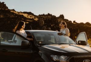 Sydney and Nicole's Overnight Camping Elopement Styled Shoot in the Mojave Desert