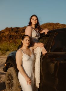 Sydney and Nicole's Overnight Camping Elopement Styled Shoot in the Mojave Desert