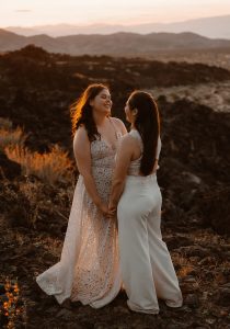 Sydney and Nicole's Overnight Camping Elopement Styled Shoot in the Mojave Desert