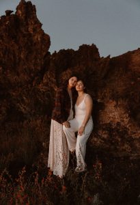 Sydney and Nicole's Overnight Camping Elopement Styled Shoot in the Mojave Desert