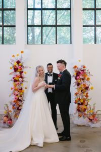 Olivia and Devin's Colorful Modern Wedding at The Distillery NC