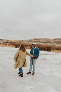 Styled Shoot Engagement on the Frozen Utah Lake Ice Stacks
