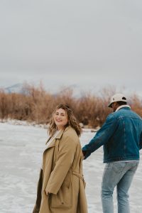Styled Shoot Engagement on the Frozen Utah Lake Ice Stacks