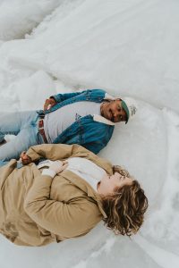 Styled Shoot Engagement on the Frozen Utah Lake Ice Stacks