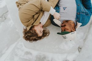 Styled Shoot Engagement on the Frozen Utah Lake Ice Stacks