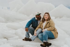 Styled Shoot Engagement on the Frozen Utah Lake Ice Stacks