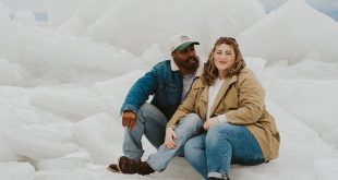 Styled Shoot Engagement on the Frozen Utah Lake Ice Stacks