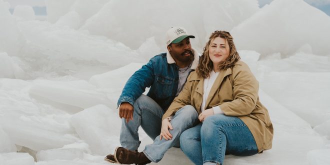 Styled Shoot Engagement on the Frozen Utah Lake Ice Stacks