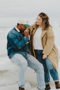 Styled Shoot Engagement on the Frozen Utah Lake Ice Stacks
