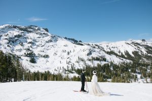 Wedding on the Slopes Styled Shoot - Skiing in a Wedding Dress and Tux