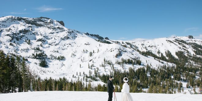 Wedding on the Slopes Styled Shoot - Skiing in a Wedding Dress and Tux