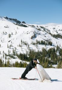 Wedding on the Slopes Styled Shoot - Skiing in a Wedding Dress and Tux