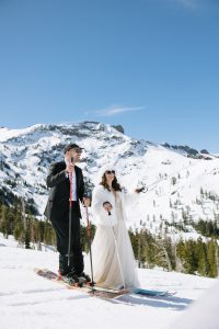 Wedding on the Slopes Styled Shoot - Skiing in a Wedding Dress and Tux