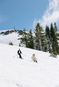 Wedding on the Slopes Styled Shoot - Skiing in a Wedding Dress and Tux