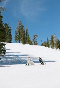 Wedding on the Slopes Styled Shoot - Skiing in a Wedding Dress and Tux