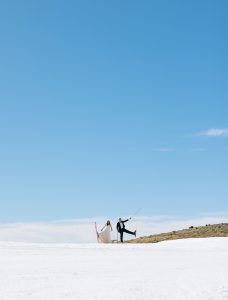 Wedding on the Slopes Styled Shoot - Skiing in a Wedding Dress and Tux
