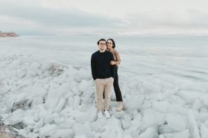 Winter Wonderland Elopement Styled Shoot on a Frozen Lake's Ice Stacks