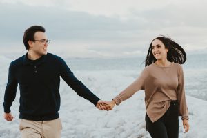 Winter Wonderland Elopement Styled Shoot on a Frozen Lake's Ice Stacks