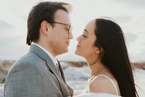 Winter Wonderland Elopement Styled Shoot on a Frozen Lake's Ice Stacks