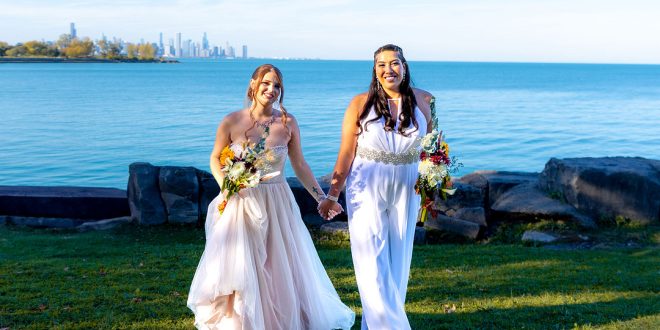 Stephanie and Paige's Beautiful Waterside Wedding at Promontory Point in Chicago