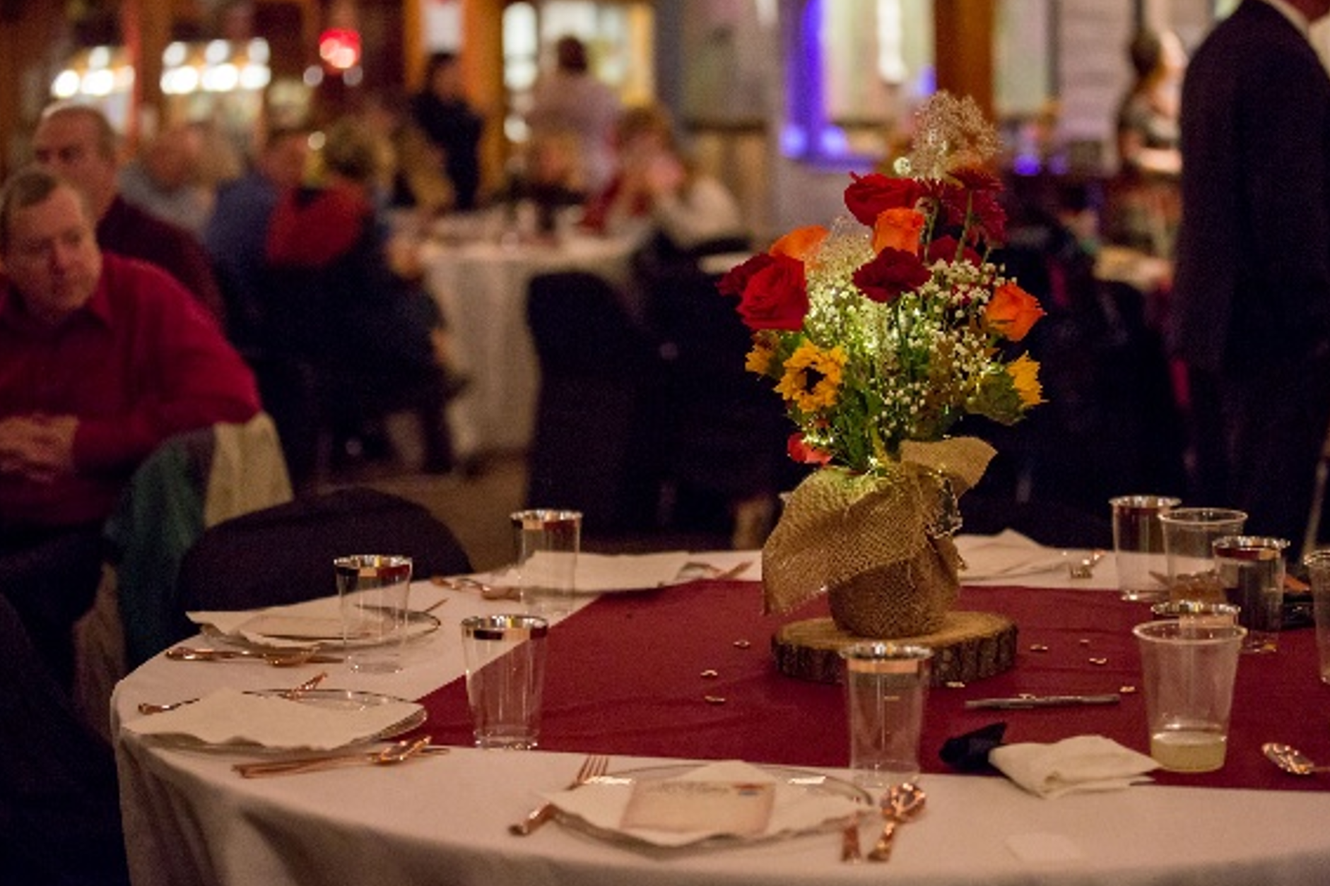 fall table setup, yellow barn