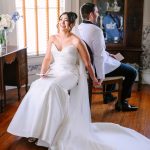 Katie and Ryan's Elegant Blue and White Spring Wedding at The Highland Manor