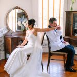 Katie and Ryan's Elegant Blue and White Spring Wedding at The Highland Manor
