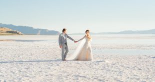 Intimate Sunset Elopement Styled Shoot at Utah’s Iconic Pink Lake
