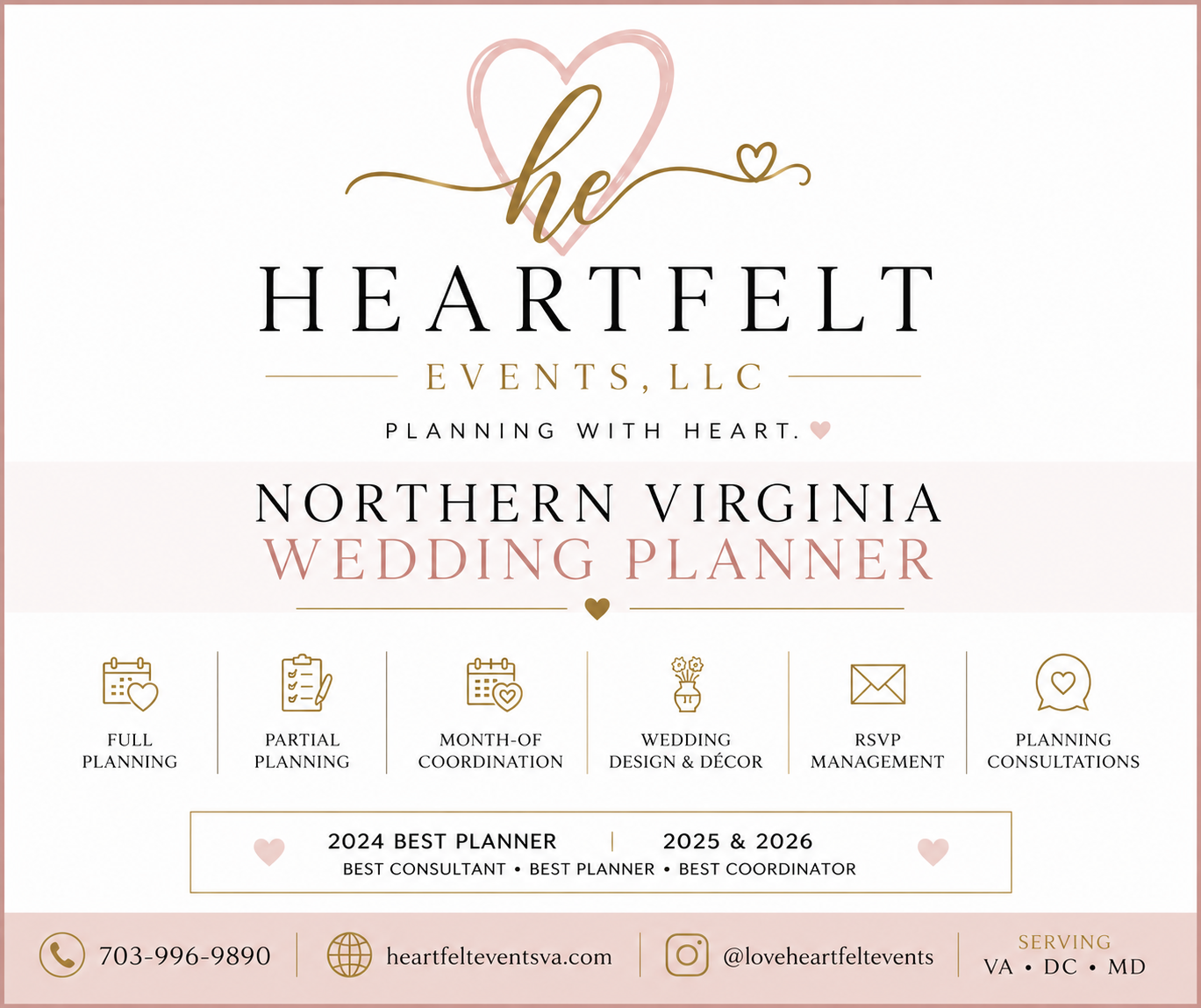Heartfelt Events Northern Virginia wedding planner